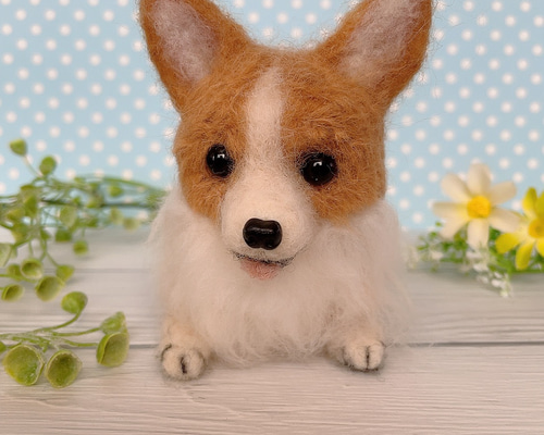 羊毛フェルト 犬 コーギー ハンドメイド 羊毛フェルト モフメイド 通販