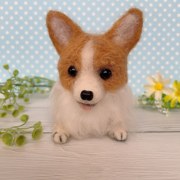 羊毛フェルト　アレンジメント　ハンドメイド 羊毛フェルト アレンジメント コーギー ハンドメイド