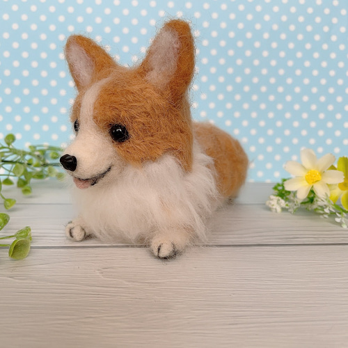 羊毛フェルト 犬 コーギー ハンドメイド 羊毛フェルト モフメイド 通販