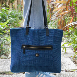 URBAN STYLE - Reversible Tote 雙面托特包, 聚脂纖維繩鈎織包+印花防水布包, 兩面使用 第3張的照片