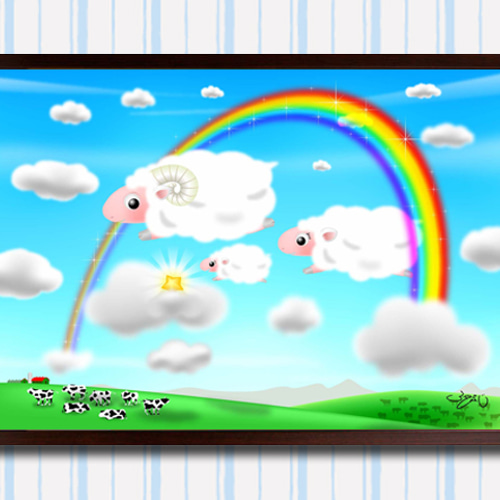 フレームイラスト「青空さんぽ」A3 イラスト ふくはらしゅんじ 通販