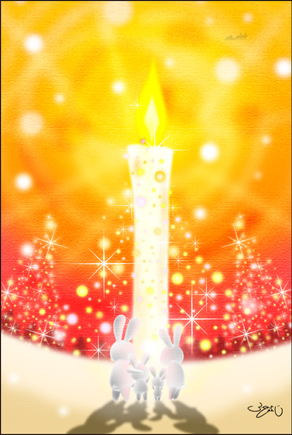 ポストカード124　Snow Candle Light　5枚セット 1枚目の画像
