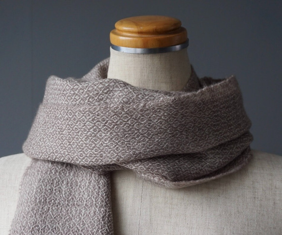 手織り　ストール　カシミヤ／シルクウール　AWM-005 1枚目の画像