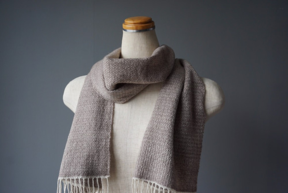 手織り　ストール　カシミヤ／シルクウール　AWM-005 2枚目の画像