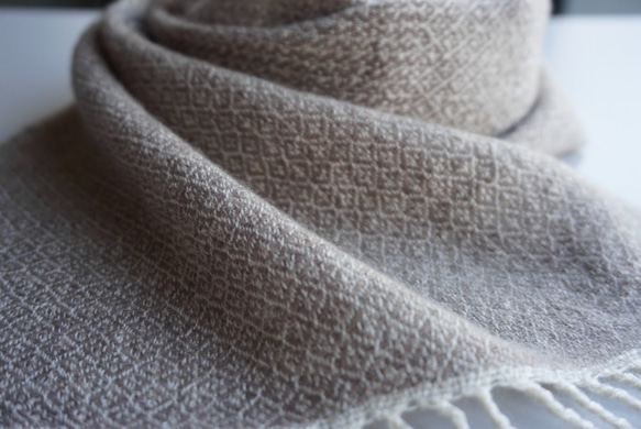 手織り　ストール　カシミヤ／シルクウール　AWM-005 7枚目の画像