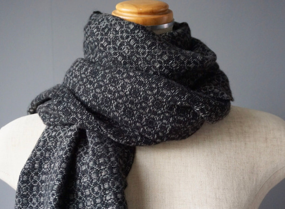 手織り　ストール　カシミヤ　AWM-003 1枚目の画像