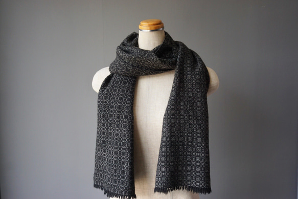 手織り　ストール　カシミヤ　AWM-003 2枚目の画像