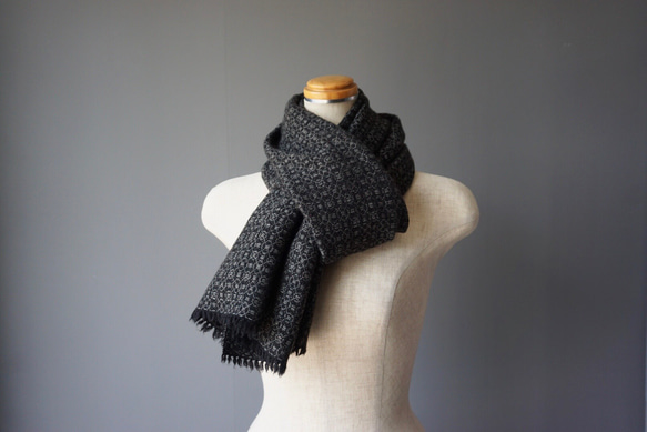 手織り　ストール　カシミヤ　AWM-003 4枚目の画像