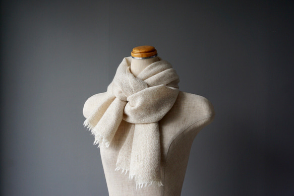 手織り　ストール　カシミヤ　AWM-001 3枚目の画像