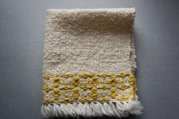 手織り　ハンカチ　ガラ紡　TEN-007 2枚目の画像