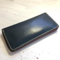 受注製作 漁師の嫁財布 カーキ＆こげ茶 長財布 Romance Station