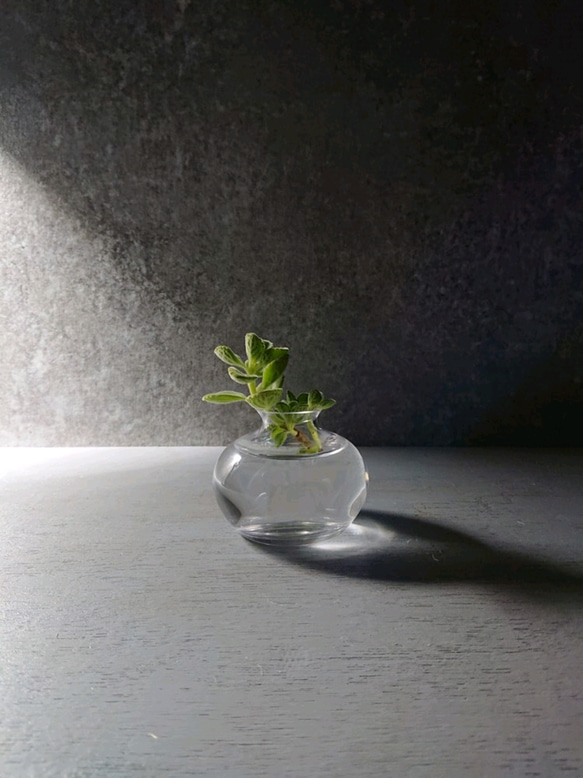 ”rindate -small-glass‐flower vase"　輪立(りんだて)-スモール・ガラス花瓶　一輪挿し 1枚目の画像