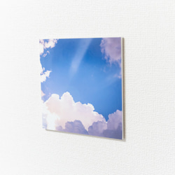 両面ファブリックパネル【夏の景色－ひまわりと青い青い空】壁掛けインテリア 4枚目の画像