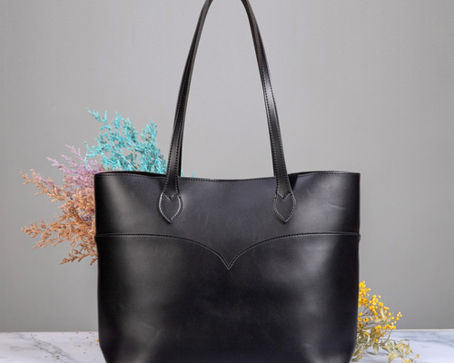ブラック ラージ ジグザグ コットン トートバッグ/WOOYOUNGMI Black Large Zigzag Cotton Tote Bag - WOOYOUNGMI