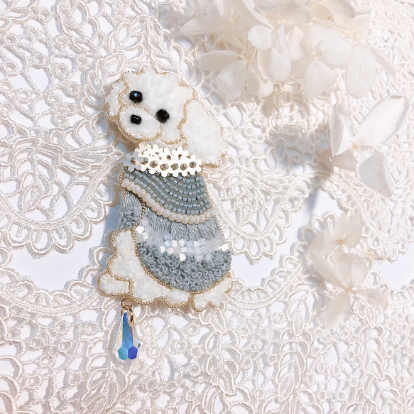 Swarovski プードル ブローチ