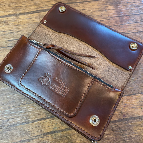 即納』WK-15トラッカーウォレット ティンバー(茶) クロムエクセル 長