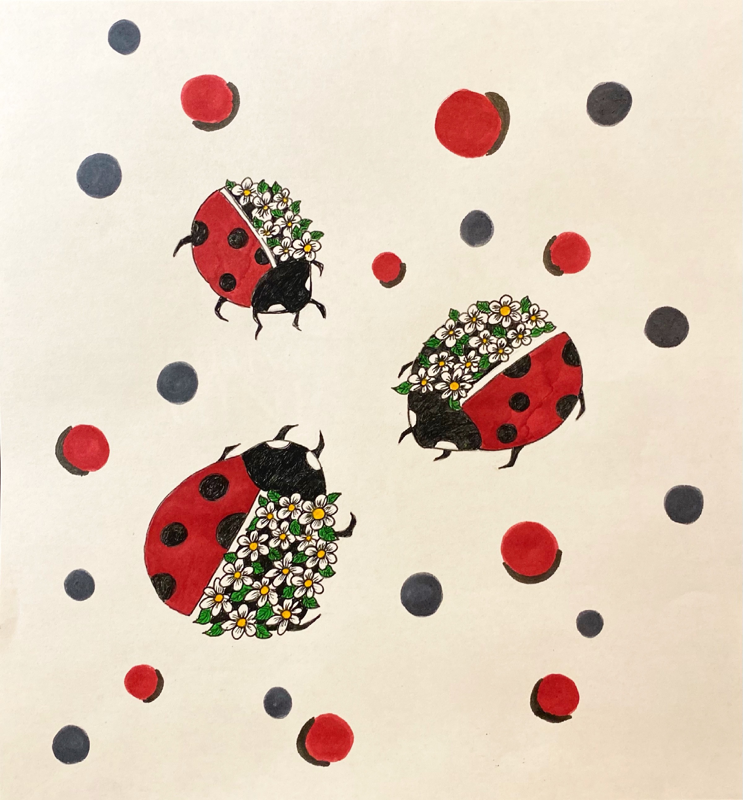 エ*カ様 てんとう虫と花のケース