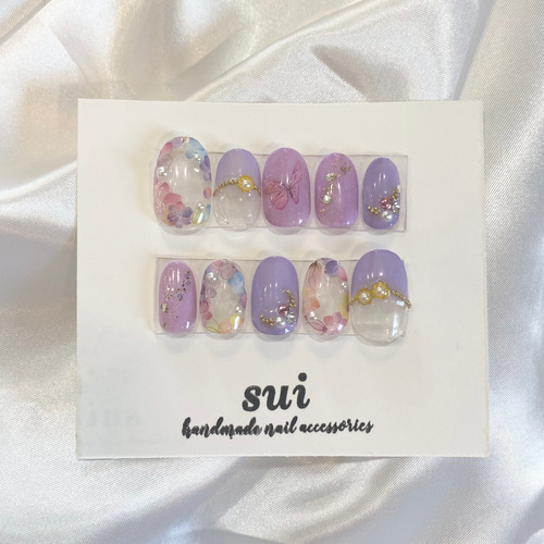 パープルネイル/プリンセス ネイルチップ（つけ爪） sui 通販｜Creema  