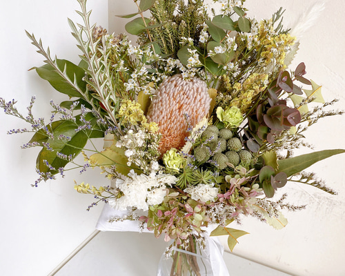 ドライフラワー ネイティブフラワー バンクシア スワッグ ブーケ