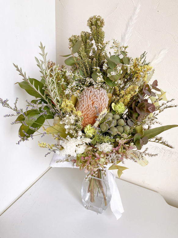 ドライフラワー ネイティブフラワー バンクシア スワッグ ブーケ