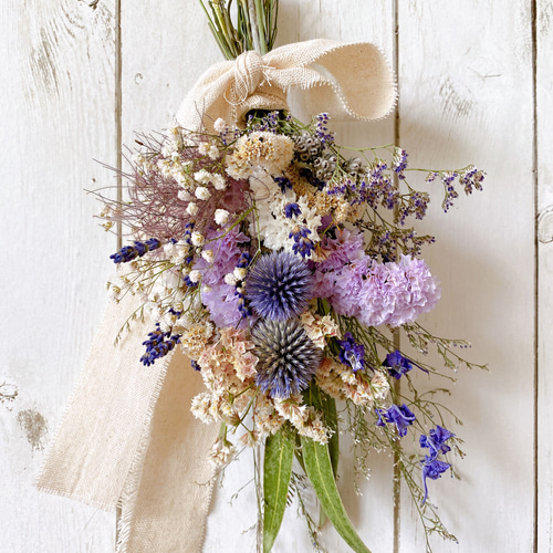 【小さな魔女の棲む森～裏庭～】ドライフラワー スワッグ ブーケ 小さな魔女の棲む森～裏庭～】ドライフラワー スワッグ ブーケ