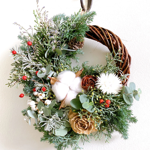 クリスマスハーフリースご予約 クリスマスリース ハーフリース ベル | PORTE BONHEUR fleurs