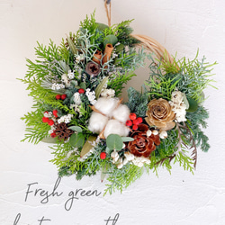 フレッシュgreen 爽やか森の香り ウィンターリース クリスマス リース