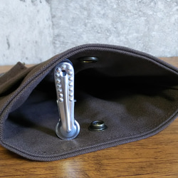 ≪予約販売≫帆布 ベイクドカラー モカ オーガナイザー☆ ナースポーチ☆ワークポーチ☆  看護師さんにオススメ❗️ 3枚目の画像