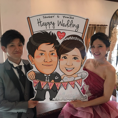 似顔絵 看板 結婚式 2次会 開店祝い パーティー 似顔絵 看板 結婚式 2次
