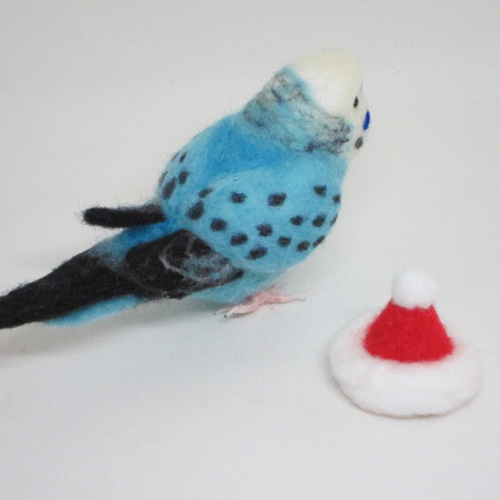 Xmas 羊毛フェルト ちょっとリアルで可愛いセキセイインコ ゆこりん 