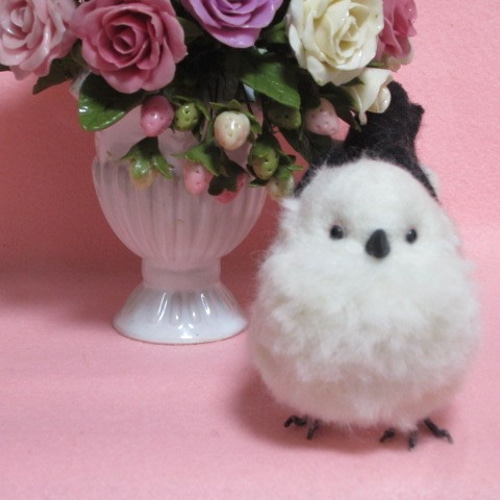 羊毛フェルト リアルで可愛いシマエナガ 野鳥 ♪ ゆこりん工房