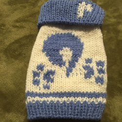 ワンコ セーラーカラーカウチン風手編みセーター 3枚目の画像