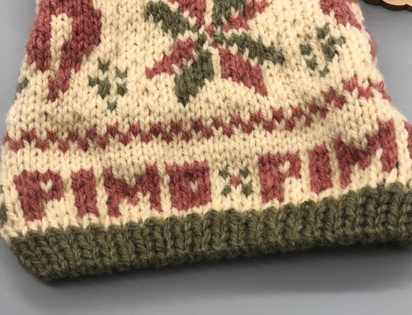ワンコ　クリスマスカラー　カウチン風手編みセーター　 7枚目の画像