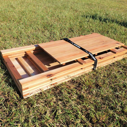 キッチンテーブル　折り畳みテーブル　アウトドア　木製　軽量　キャンプ　マルシェ 3枚目の画像