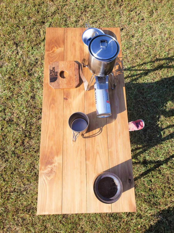 キッチンテーブル　折り畳みテーブル　アウトドア　木製　軽量　キャンプ　マルシェ 4枚目の画像