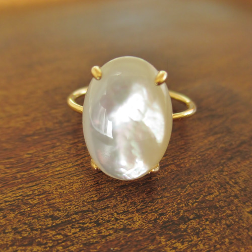 K18】指輪 リング 白 シンプル 綺麗 アクセサリー