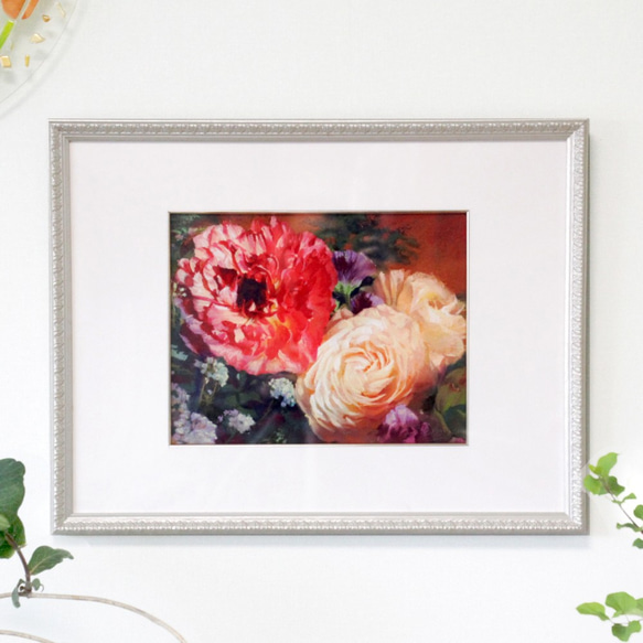 ラナンキュラス 水彩画 原画 Ranunculuses 41x31cm #ラナンキュラス