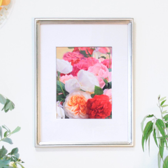 一点もの】【原画】【花の絵】「バラ」 パステル画 絵画（額付き）