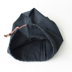 Kinchaku Basic M コットンキャンバス ブラック [巾着袋 帆布 厚手 シンプル 無地] 5枚目の画像