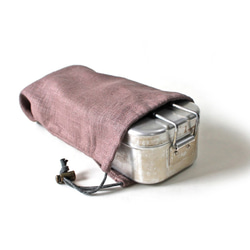 Kinchaku Outdoor メスティン用 リネンキャンバス ブラウン [メスティンケース リネン 無地 麻] 5枚目の画像