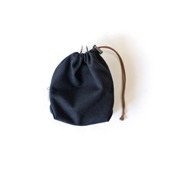 Kinchaku Outdoor シェラカップ用 コットンキャンバス ブラック [シェラカップケース 帆布] 2枚目の画像