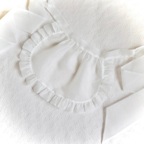 受注 2wayピンタックレースエプロン オフ白 受注 オーガンジーミニエプロン オフ白 その他ファッション