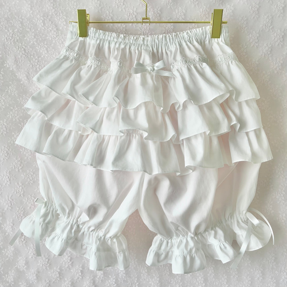 受注 バックフリルドロワーズ オフ白 ハーフパンツ Amulier 通販