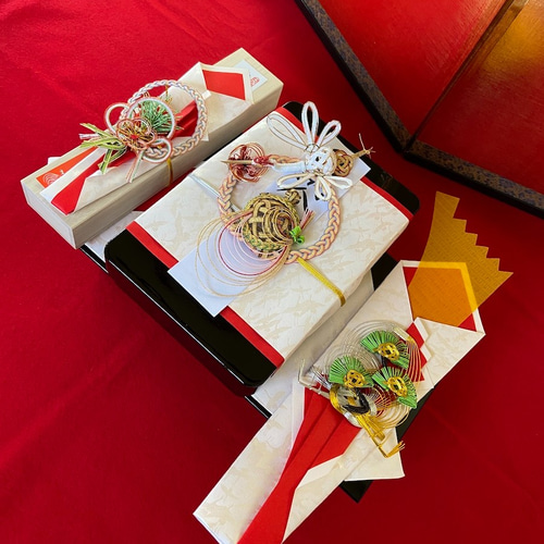 略式結納シリーズ ] 小文庫箱セット ( 太閤台,毛せん,化粧箱 付