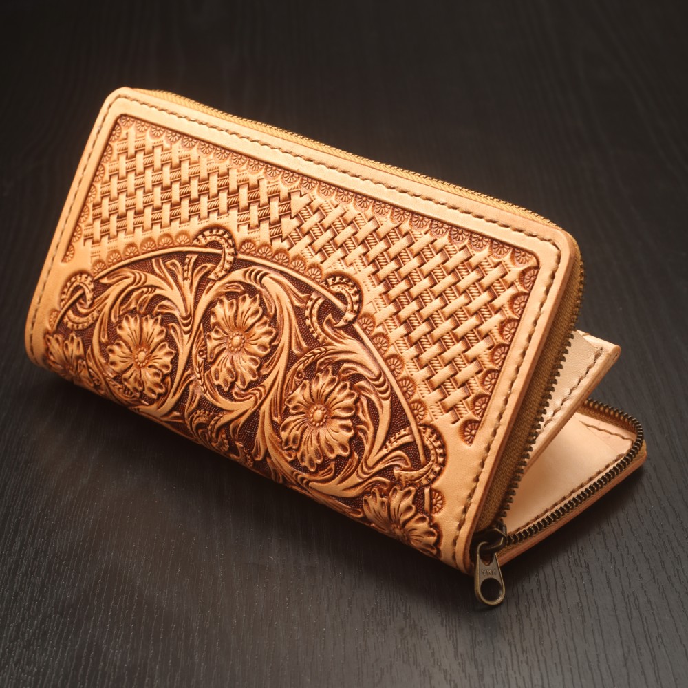 シェリダンカービング　ラウンドファスナーウォレット