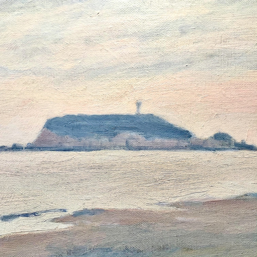 名画！ 油絵 油絵 絵画 【丸子海岸の夏】 絵画 HR 通販 14349971｜Creema