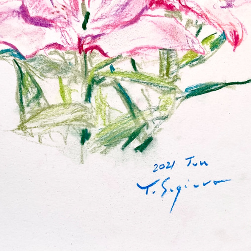 ピンクの百合』 絵画 緑光 通販 11999578｜Creema(クリーマ)