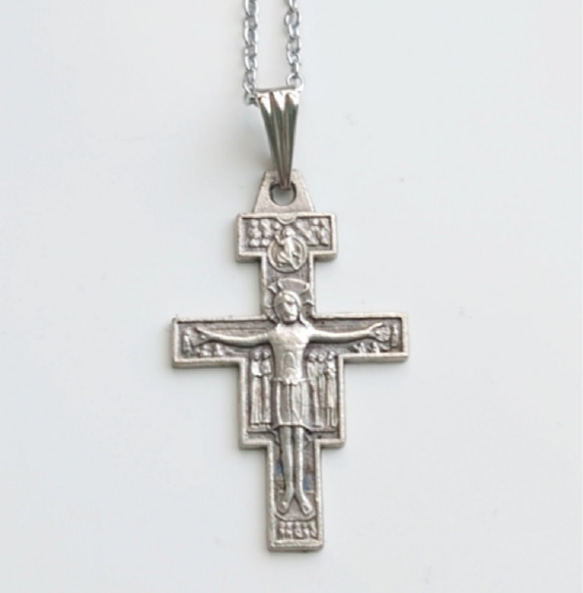 サン・ダミアーノの十字架聖ダミアンお守りネックレス サンタ・キアラ 御守りサン・フランチェスコ ロザリオ アッシジ 聖人 1枚目の画像