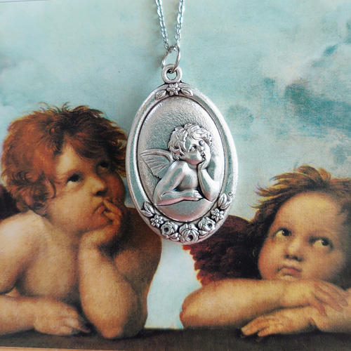 希少アンティークメダイ 時代物ペンダントネックレス