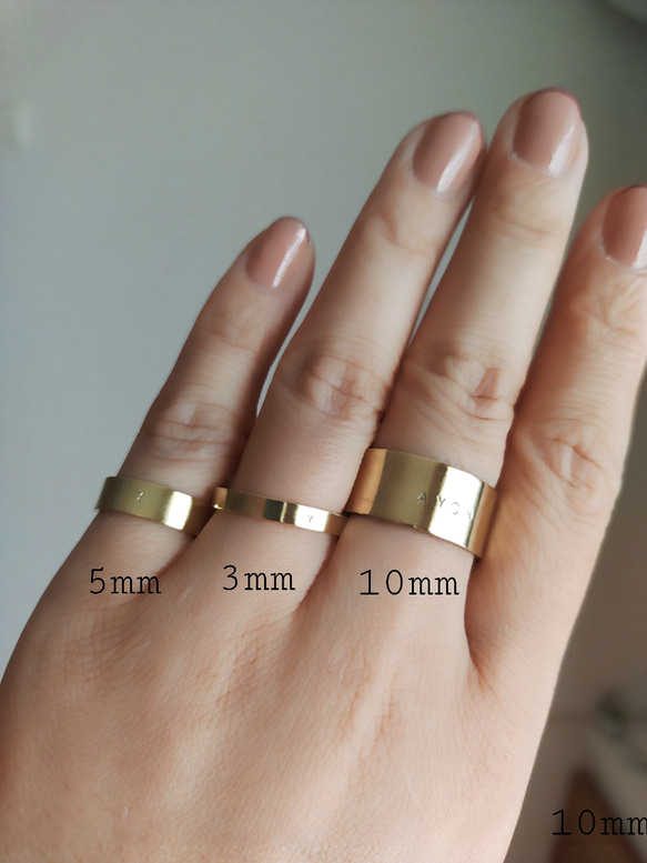 【3mm幅】★真鍮刻印リング＊オリジナル刻印 7枚目の画像